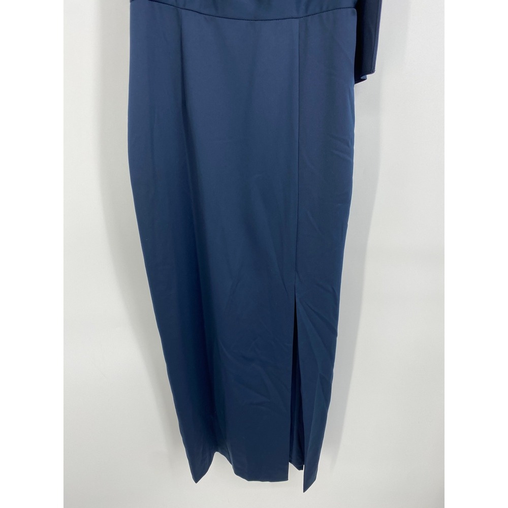 Adrianna‎ Papell One Shoulder Satin Crepe Dress Blue Size 6 - Picture 8 of 9